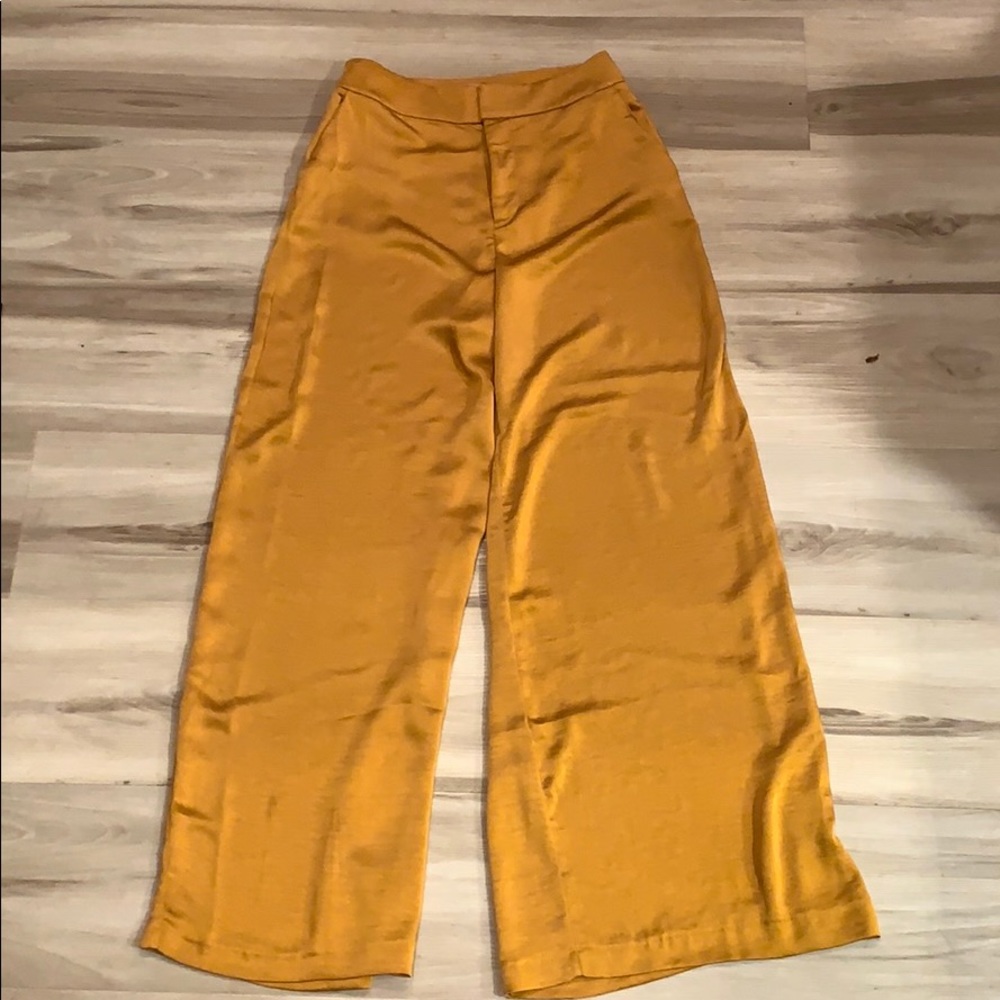 Super high waisted gold silk bottoms (part of set)